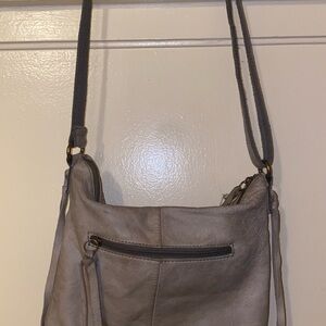 Lucky Brand Gray Leather Crossbody Bag